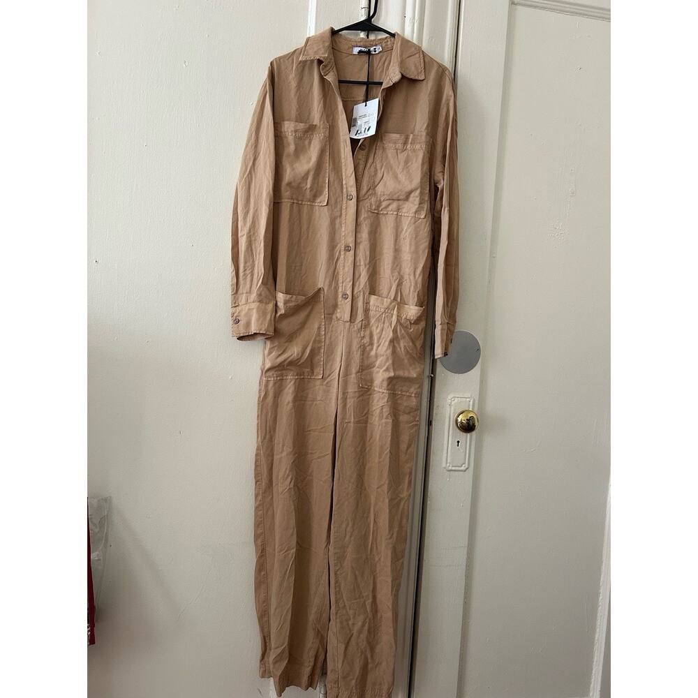 Please‎ Made In Italy Tan Jumpsuit | Small
